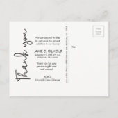 Carte Postale Faire-part de naissance moderne photo bébé écritur (Dos)