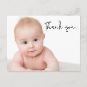 Carte Postale Faire-part de naissance moderne photo bébé écritur (Devant)