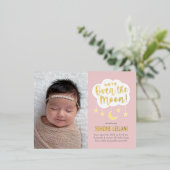 Carte postale Faire-part de naissance Moon Foil (Debout devant)