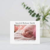 Carte Postale Faire-part de naissance photo bébé (Debout devant)