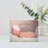 Carte postale Faire-part de naissance photo bébé f (Debout devant)