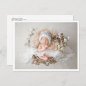 Carte Postale Faire-part de naissance photo classique pour bébé (Devant / Derrière)