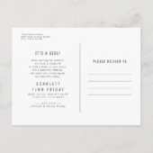 Carte Postale Faire-part de naissance photo classique pour bébé (Dos)