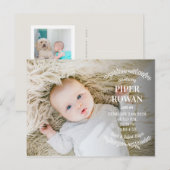 Carte postale Faire-part de naissance photo de la (Devant / Derrière)