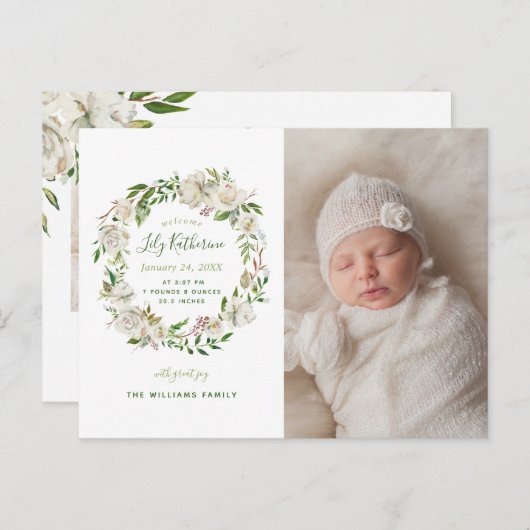 Carte postale Faire-part de naissance photo en fle (Devant / Derrière)