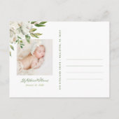 Carte postale Faire-part de naissance photo en fle (Dos)