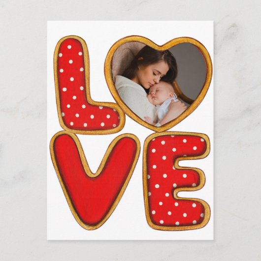 Carte Postale Faire-part de naissance photo Heart Baby Keepsaké  (Devant)