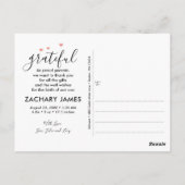 Carte Postale Faire-part de naissance photo Heart Star moderne (Dos)