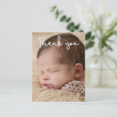 Carte Postale Faire-part de naissance photo Merci vertical bébé (Debout devant)