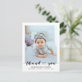 Carte Postale Faire-part de naissance photo moderne et Merci (Debout devant)