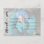 Carte Postale Faire-part de naissance photo moderne et Merci (Dos)