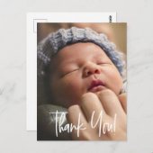 Carte Postale Faire-part de naissance photo pour bébé avec poign (Devant / Derrière)