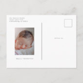 Carte Postale faire-part de naissance photo simple (Dos)