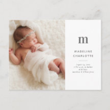 Carte postale Faire-part de naissance photo simple