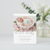 Carte Postale Faire-part de naissance photo simple moderne Hello (Debout devant)