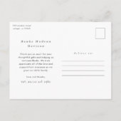 Carte Postale Faire-part de naissance photo simple pour bébé (Dos)