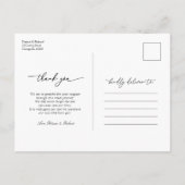 Carte Postale Faire-part de naissance photo verdoyante et Merci (Dos)