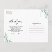 Carte Postale Faire-part de naissance photo verdoyante et Merci (Dos)