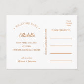 Carte postale Faire-part de naissance photo Woodla (Dos)