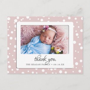 Carte Postale Faire-part de naissance pois rouges Remerciements