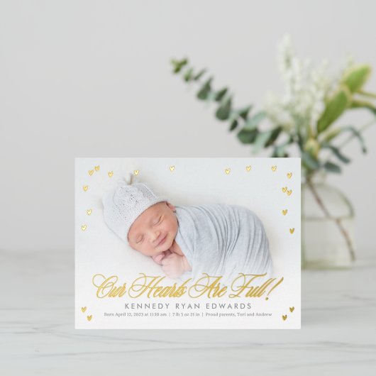 Carte postale Faire-part de naissance pour bébé à  (Debout devant)