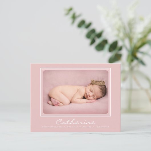 Carte Postale Faire-part de naissance pour l'arrivée d'une petit (Debout devant)