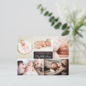 Carte Postale Faire-part de naissance Remerciement Collage de ph (Debout devant)