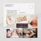 Carte Postale Faire-part de naissance Remerciement Collage photo (Devant / Derrière)