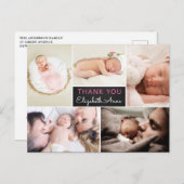 Carte Postale Faire-part de naissance Remerciement Photo Collage (Devant / Derrière)