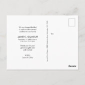 Carte Postale Faire part de naissance Remerciement pour des phot (Dos)