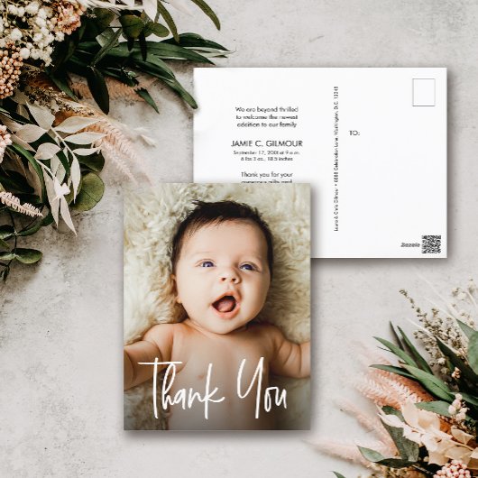 Carte Postale Faire part de naissance Remerciement pour des phot