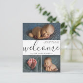 Carte postale Faire-part de naissance trois photos (Debout devant)