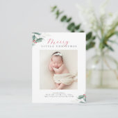 Carte Postale faire-part de naissance verdoyant de noël (Debout devant)