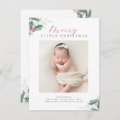 Carte Postale faire-part de naissance verdoyant de noël (Devant / Derrière)