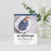 Carte postale Faire-part de naissance Watercolor (Debout devant)