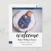 Carte postale Faire-part de naissance Watercolor (Devant / Derrière)