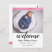 Carte postale Faire-part de naissance Watercolor (Devant / Derrière)