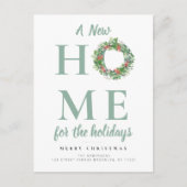 Carte Postale faire-part de Noël moderne avec couronne lumineuse (Devant)