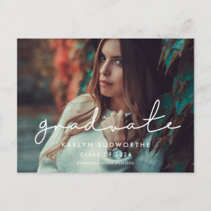 Carte Postale Faire-part de photo de remise de diplôme manuscrit