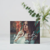 Carte Postale Faire-part de photo de remise de diplôme manuscrit (Debout devant)