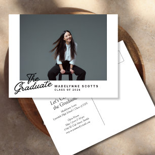 Carte Postale Faire-Part de Photo de Remise de Diplômes au Style