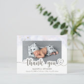 Carte Postale Faire-part de remerciement pour bébé garçon avec p (Debout devant)