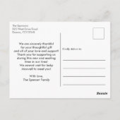 Carte Postale Faire-part de remerciement pour bébé garçon avec p (Dos)