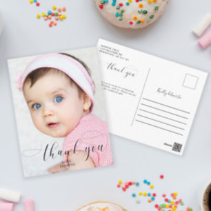 Carte Postale Faire-part de remerciement pour le 1er anniversair