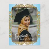 Carte Postale Faire-part de remise de diplôme avec mandala doré  (Devant)