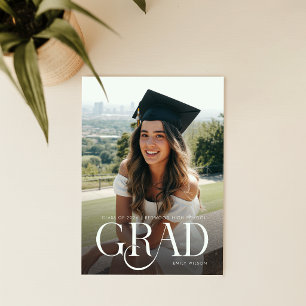 Carte Postale Faire-part de remise de diplôme avec photo simple 