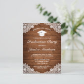 Carte Postale Faire-part de remise de diplôme en bois rustique e (Debout devant)