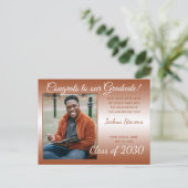 Carte Postale Faire-part de remise de diplôme en terre cuite min (Debout devant)