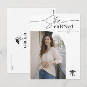 Carte Postale Faire-part de remise de diplôme RN à script modern (Devant / Derrière)