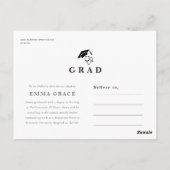 Carte Postale Faire-part de remise de diplôme RN à script modern (Dos)